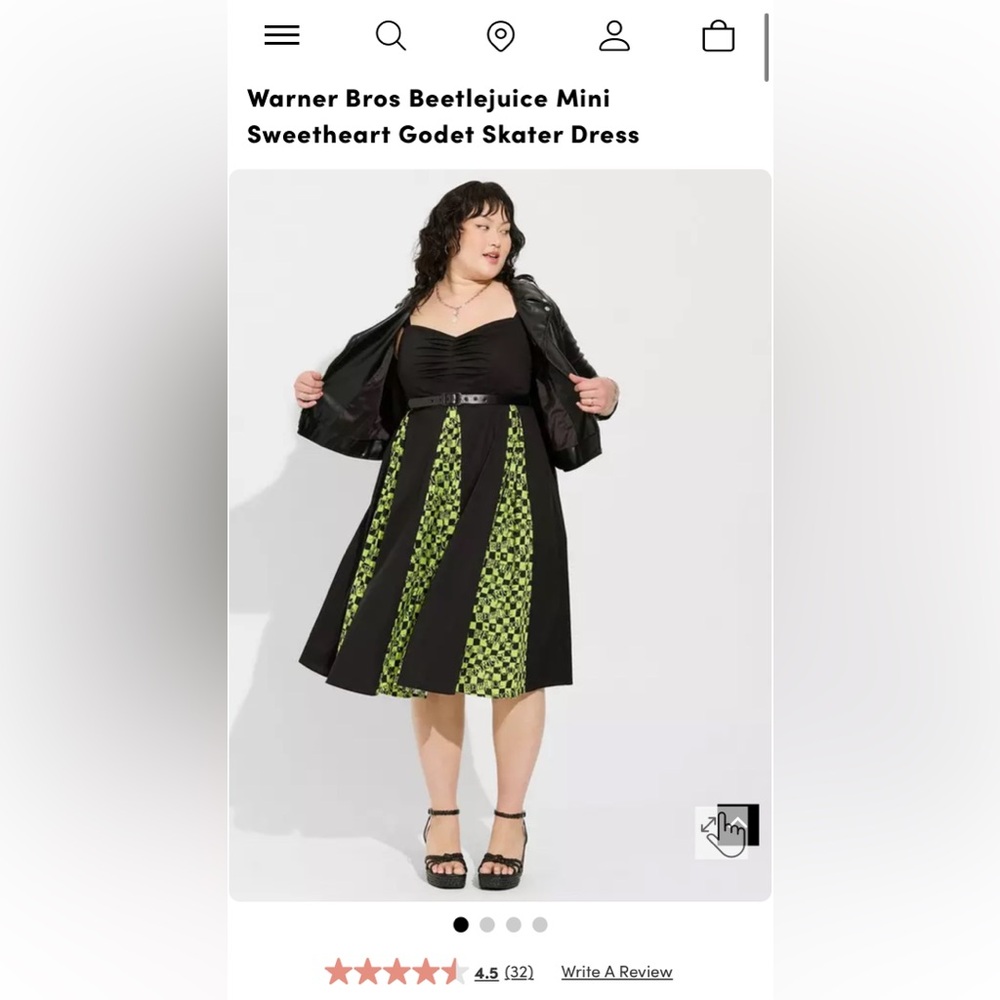 NWT TORRID NWT TORRID Warner Bros Beetlejuice Sweetheart Godet Skater Dress